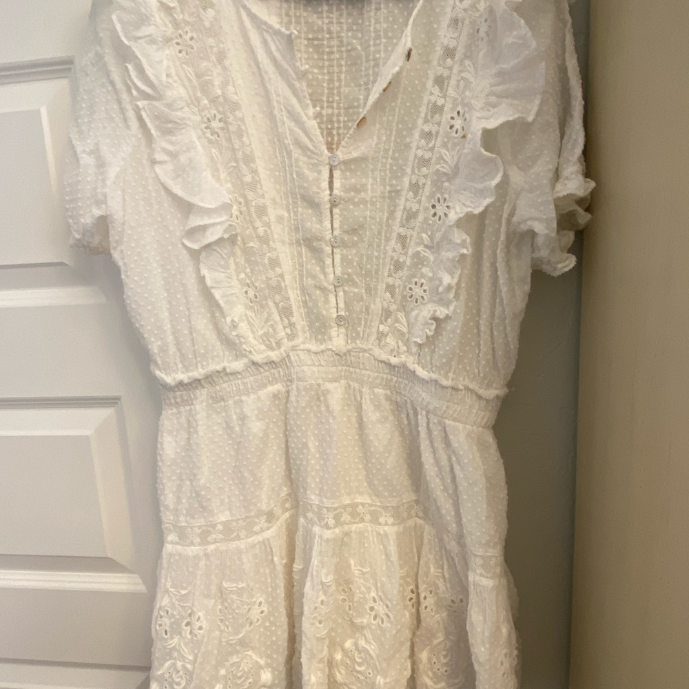Loveshackfancy short white ruffle dress